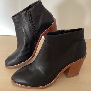 Loeffler Randall Ella Black Leather Ankle Boots 9,5